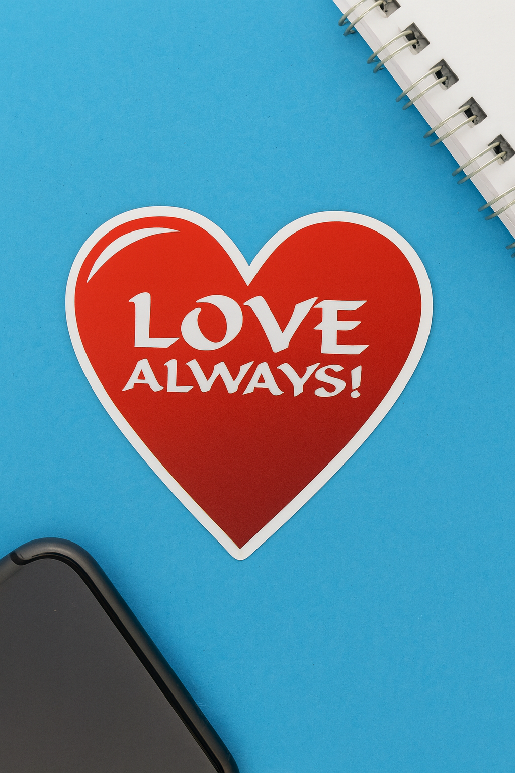 Heart Shaped-Love Always Sticker (red)